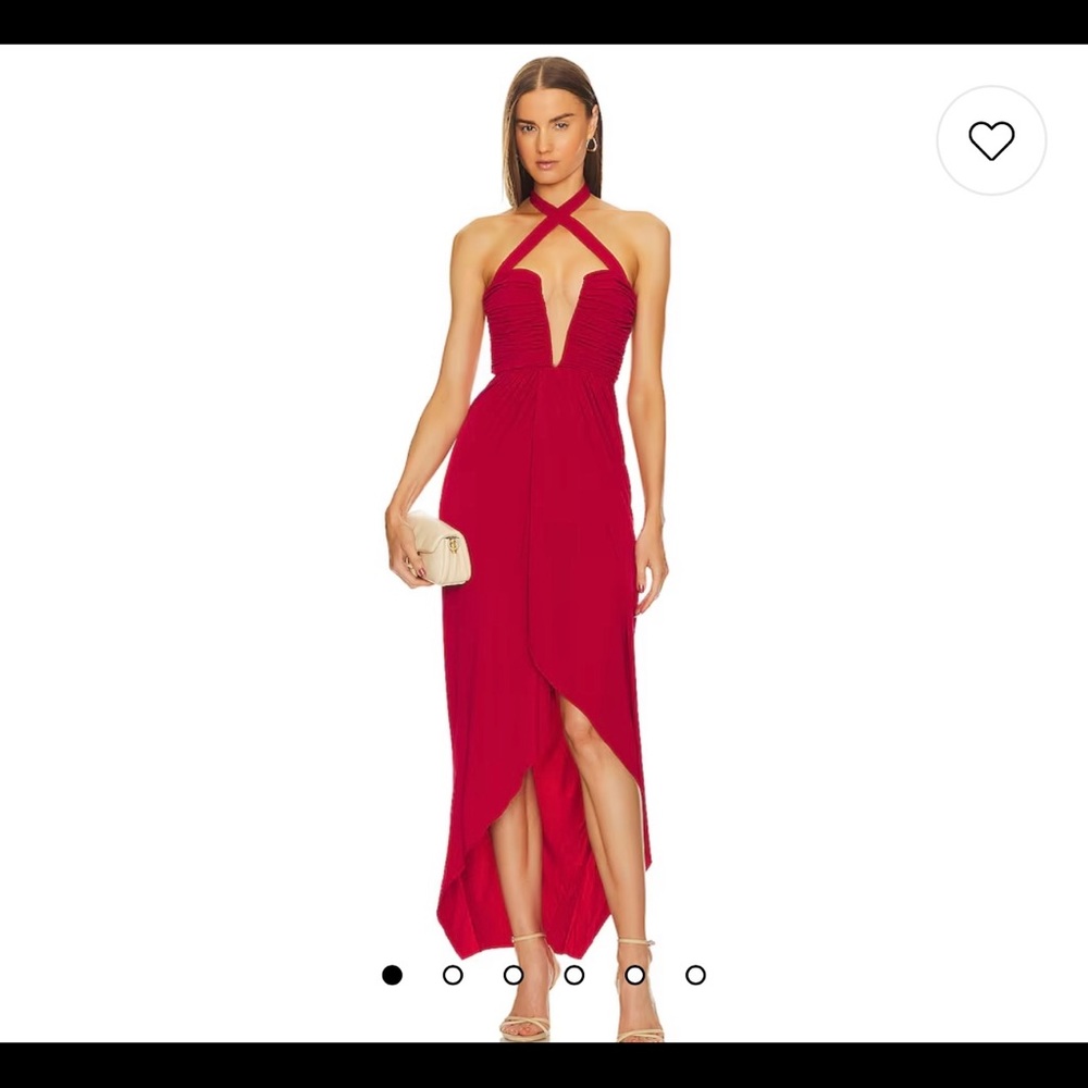 X Revolve Leo Gown in Red- Michael Costello